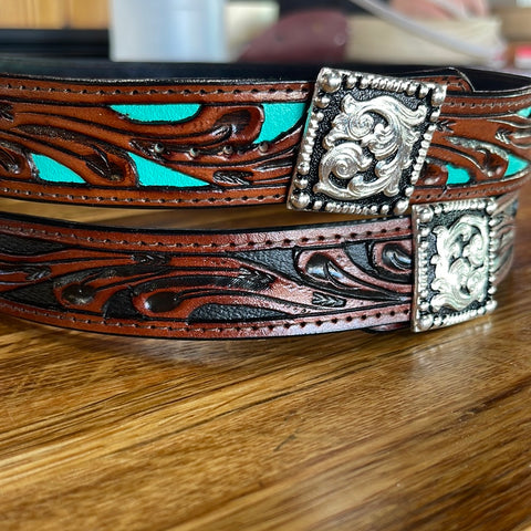 Inlay Hatbands with Square Conchos